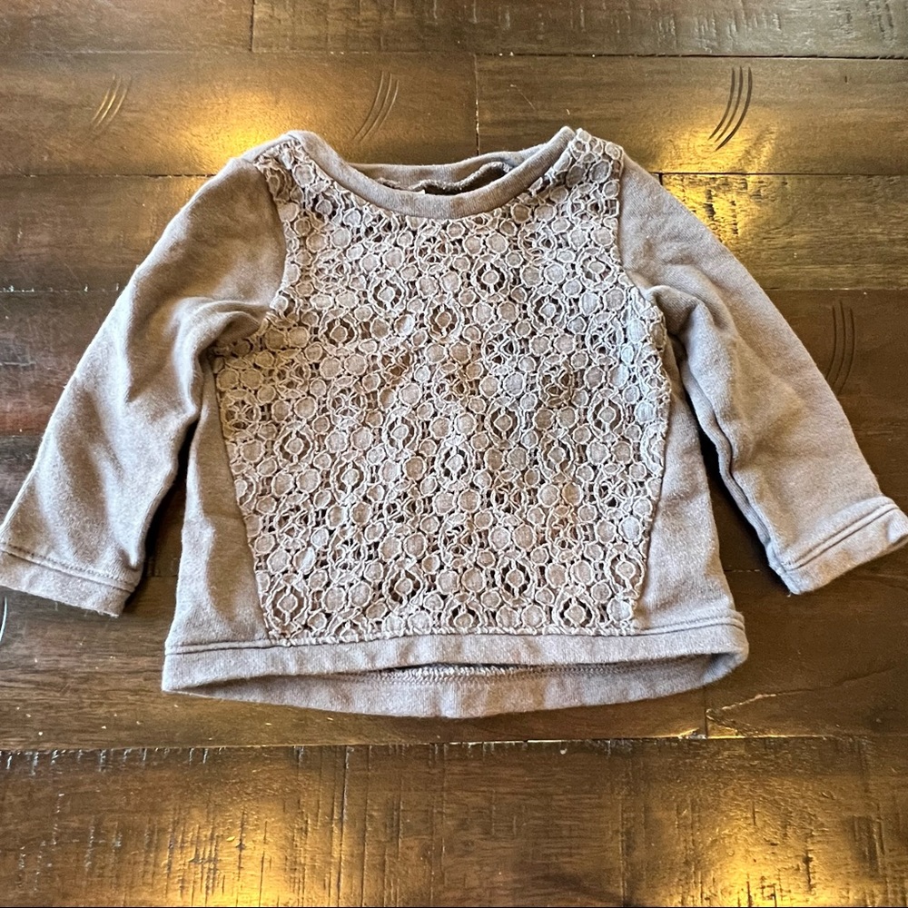 Cherokee Gray Lace Toddler Sweater